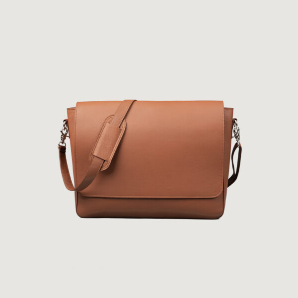 The Carismatico Brown Leather Messenger Bag - Image 2