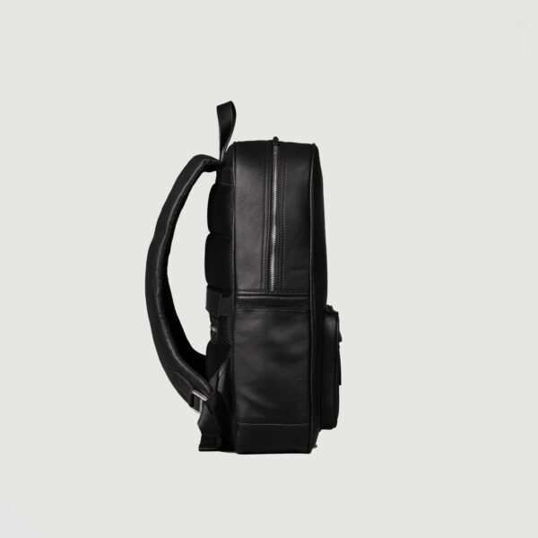 The Philos Black Leather Backpack - Image 3