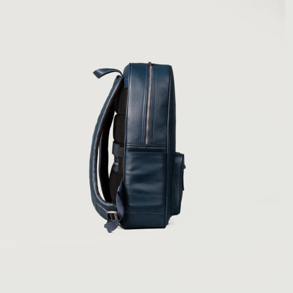 The Philos Midnight Blue Leather Backpack - Image 3