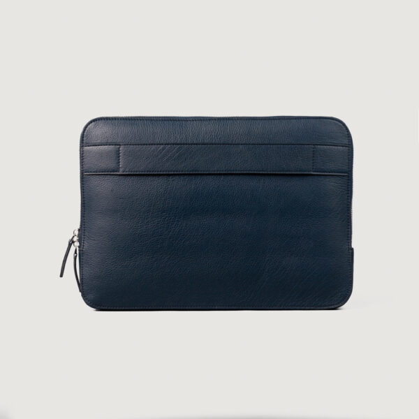 The Baxter Midnight Blue Leather Laptop Sleeve - Image 3