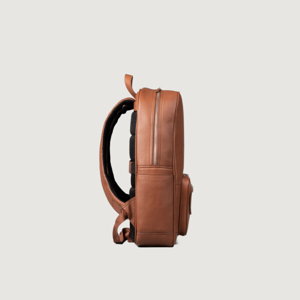 The Philos Brown Leather Backpack - Image 3