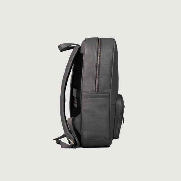 The Philos Grey Leather Backpack - Image 3