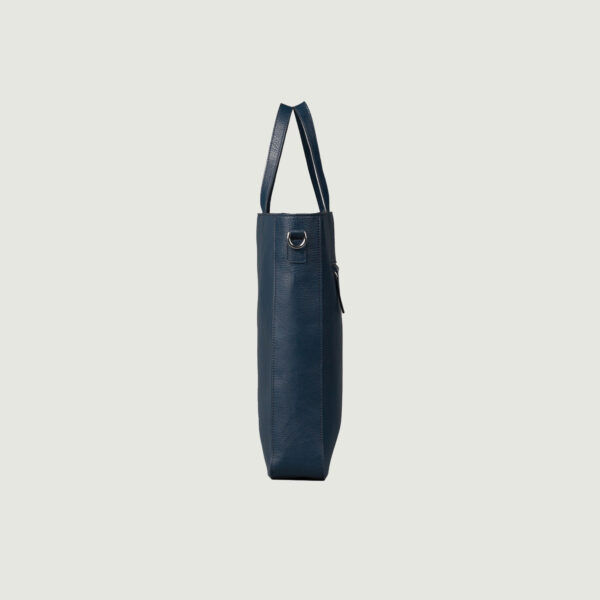 The Poet Midnight Blue Leather Tote Bag - Image 4