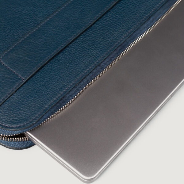 The Baxter Midnight Blue Leather Laptop Sleeve - Image 4