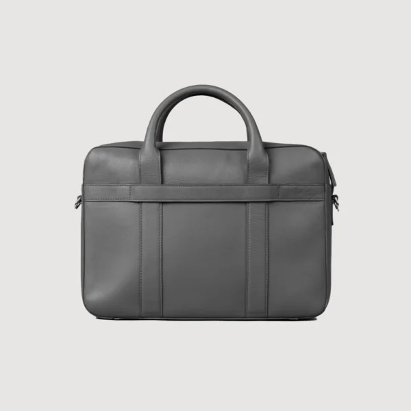 The Captain Grey Leather Briefcase - Image 4