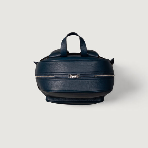 The Philos Midnight Blue Leather Backpack - Image 4