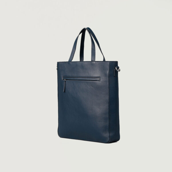 The Poet Midnight Blue Leather Tote Bag - Image 6