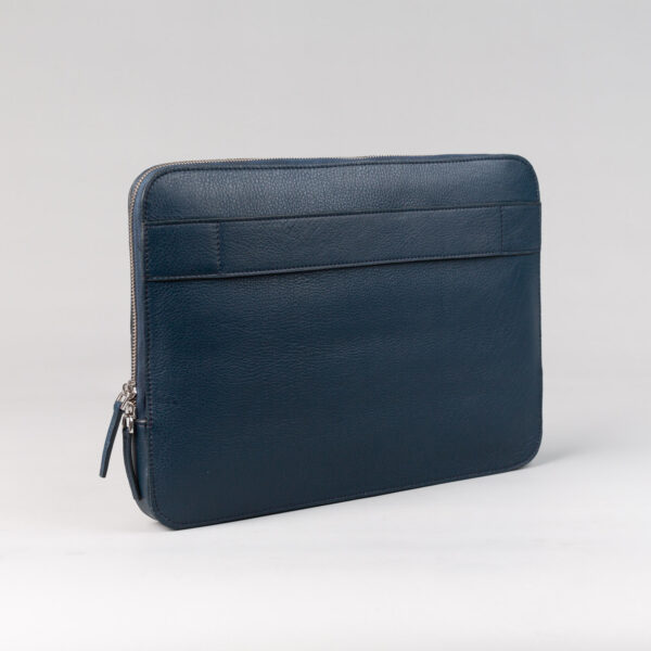 The Baxter Midnight Blue Leather Laptop Sleeve - Image 6