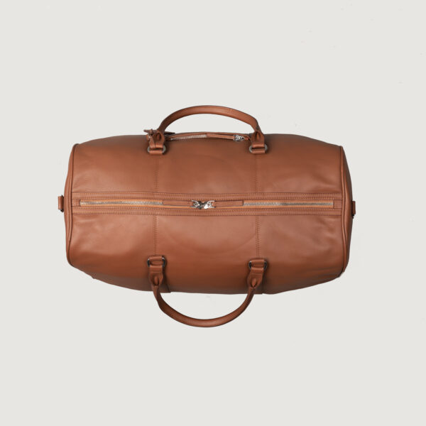 The Darrio Brown Leather Duffle Bag - Image 6