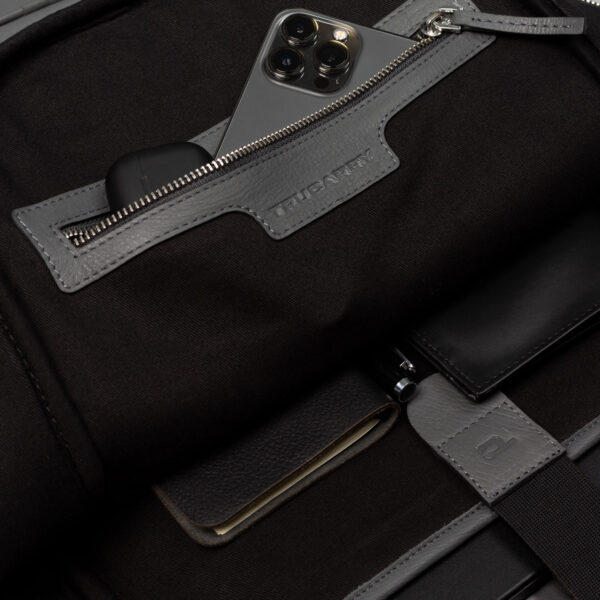 The Philos Grey Leather Backpack - Image 6