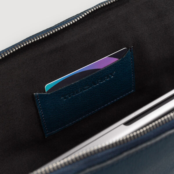 The Baxter Midnight Blue Leather Laptop Sleeve - Image 7