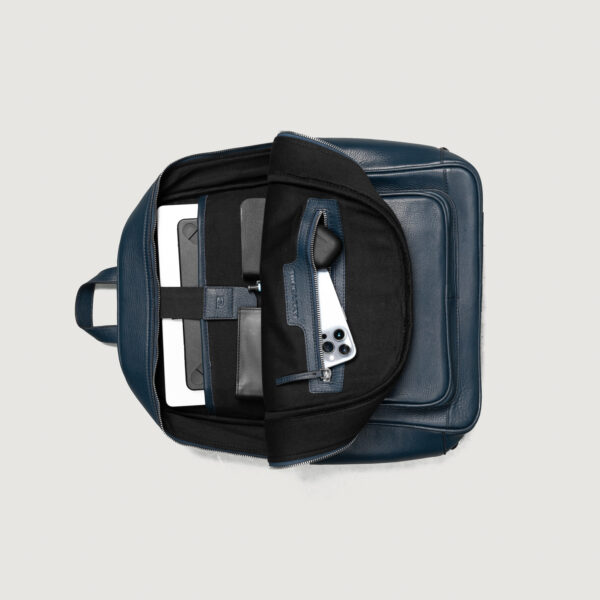 The Philos Midnight Blue Leather Backpack - Image 7