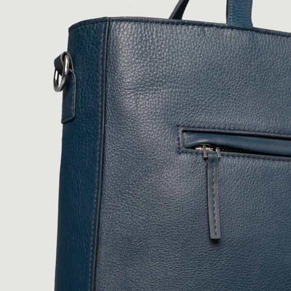 The Poet Midnight Blue Leather Tote Bag - Image 7