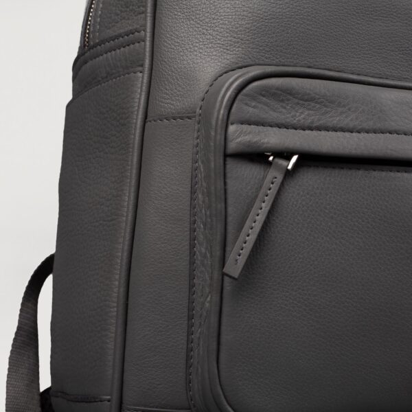 The Philos Grey Leather Backpack - Image 8