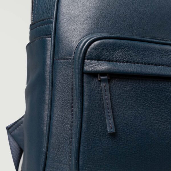 The Philos Midnight Blue Leather Backpack - Image 8