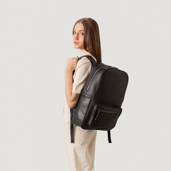 The Philos Black Leather Backpack - Image 9