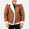 Brown Leather Bomber Jacket On Sale