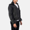 Black Leather Biker Jacket For Men