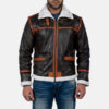 Brown Fur Lining Leather Jacket For Men