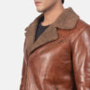 Shearling Brown Leather Jacket on Sale