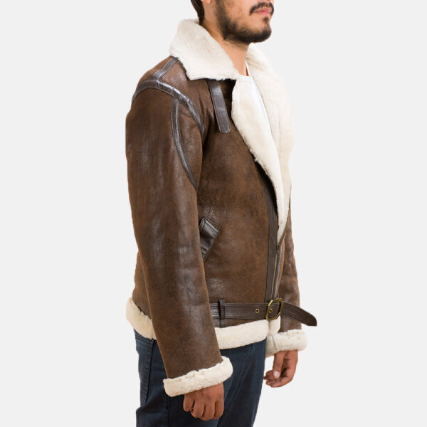 Forest Double Face Shearling Jacket - Image 3