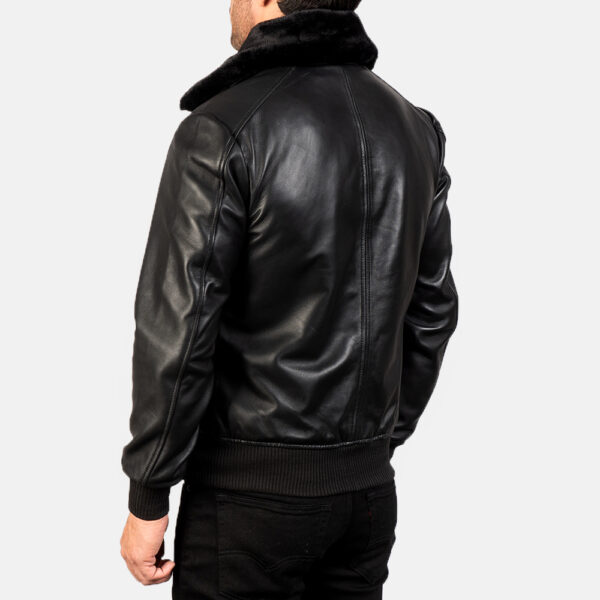 Airin G-1 Black Leather Bomber Jacket - Image 5