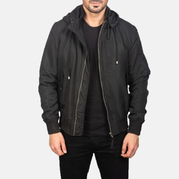 Hanklin MA-1 Black Hooded Bomber Jacket - Image 2