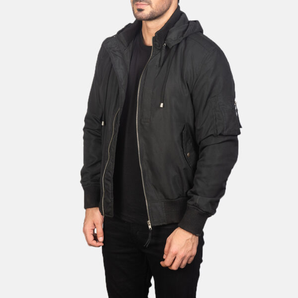 Hanklin MA-1 Black Hooded Bomber Jacket - Image 3