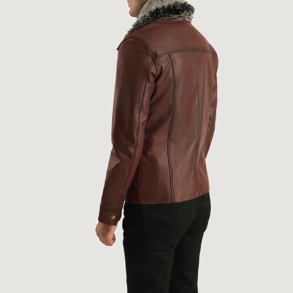 Evan Hart Fur Brown Leather Jacket - Image 6