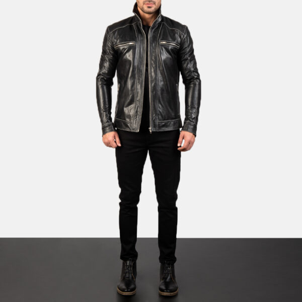 Hudson Black Leather Biker Jacket