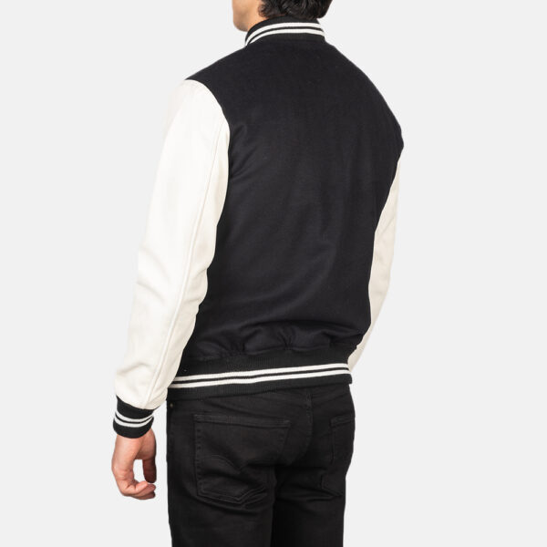 Vaxton Black & White Hybrid Varsity Jacket - Image 6