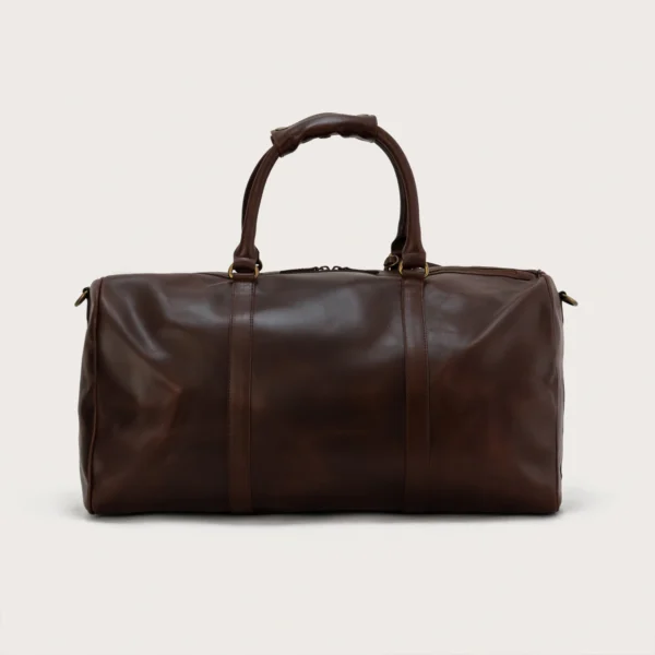 The Darrio Vintage Brown Leather Duffle Bag - Image 3