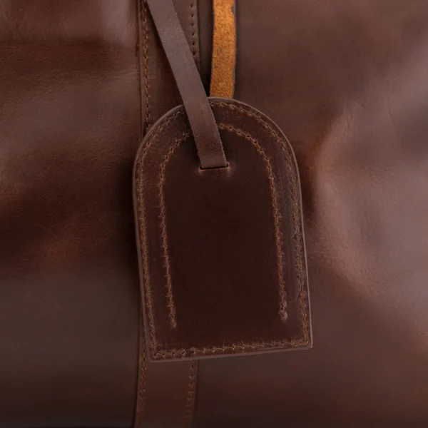 The Darrio Vintage Brown Leather Duffle Bag - Image 6