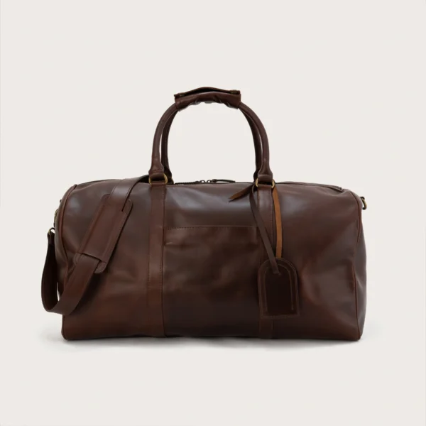 The Darrio Vintage Brown Leather Duffle Bag - Image 8