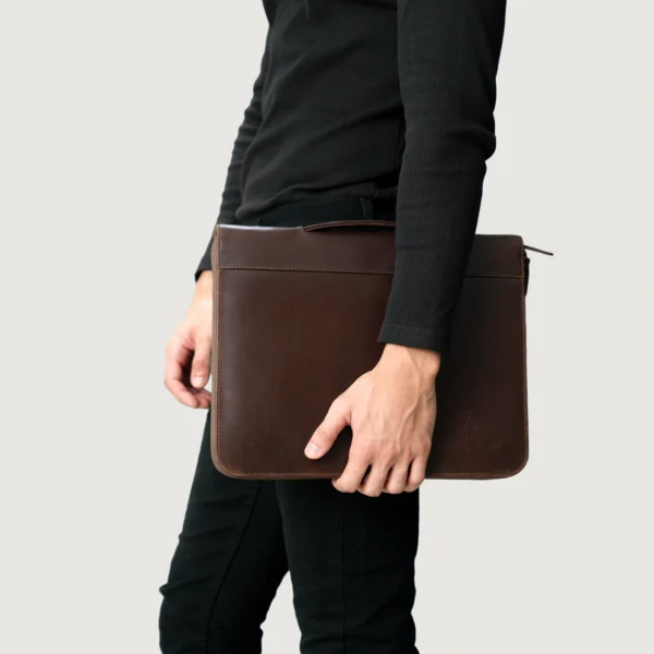 The Eclectic Vintage Brown Leather Folio Organizer - Image 3