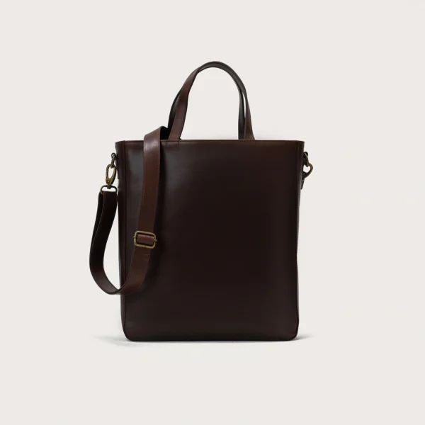 Poet Vintage Brown Leather Tote Bag - Image 3