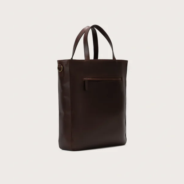 Poet Vintage Brown Leather Tote Bag - Image 4