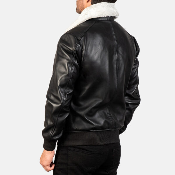 Airin G-1 Black & White Leather Bomber Jacket - Image 3