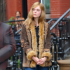 Elle Fanning Fur Suede Jacket on Sale