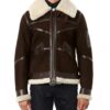 50 Cent Brown Shearling Suede Leather Jacket for Men