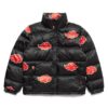 Akatsuki Naruto Black Puffer Jacket for Men