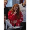 Ariel Winter Red Bomber Jacket for Women