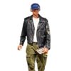 Avirex Daytona to L.A Jacob Elordi Black Leather Jacket on Sale