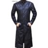 Black Leather Trench Coat​ for Men
