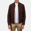 Blain Mocha Brown Suede Bomber Jacket for Men