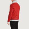Francis Red Leather Bomber Jacket for Men