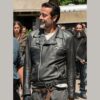 Jeffrey Morgan The Walking Dead Black Leather Jacket for Men