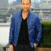 John Legend Blue Leather Jacket for Men