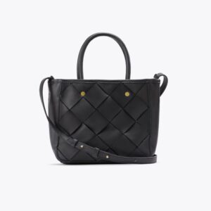 Black Leather Satchel Bag For Women