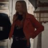 Lillian Doucet-Roche Red Leather Jacket for Women